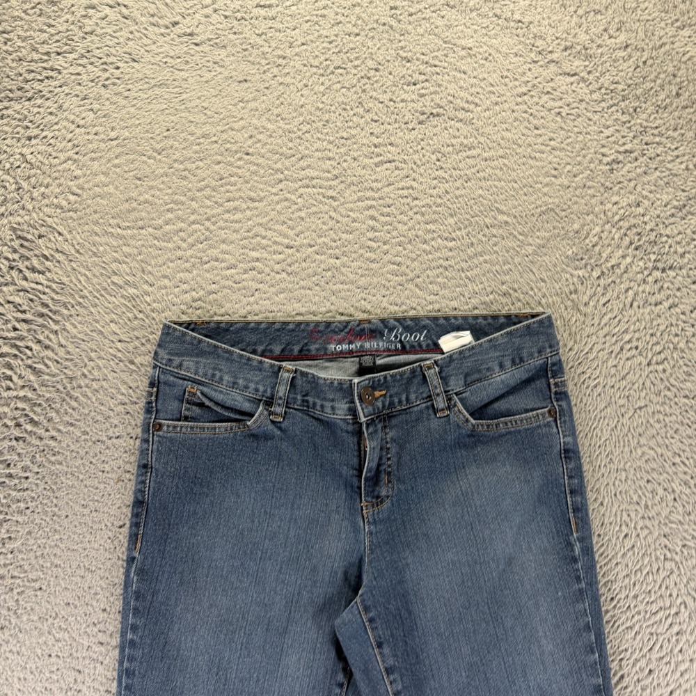 Tommy Hilfiger Freedom Jeans Womens 6 Blue Cotton Denim Bootcut Faded Stretch - Picture 2 of 11